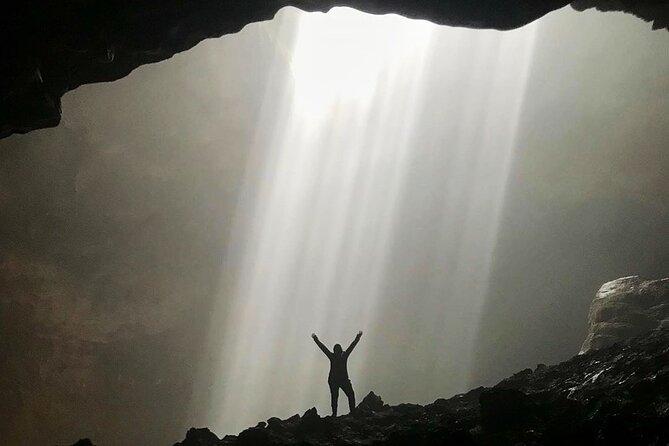 Jomblang Cave Pindul Cave and Oyo River Tubing Private Day Tour - Sungai Oyo: waterfall pauses and fresh-water fun